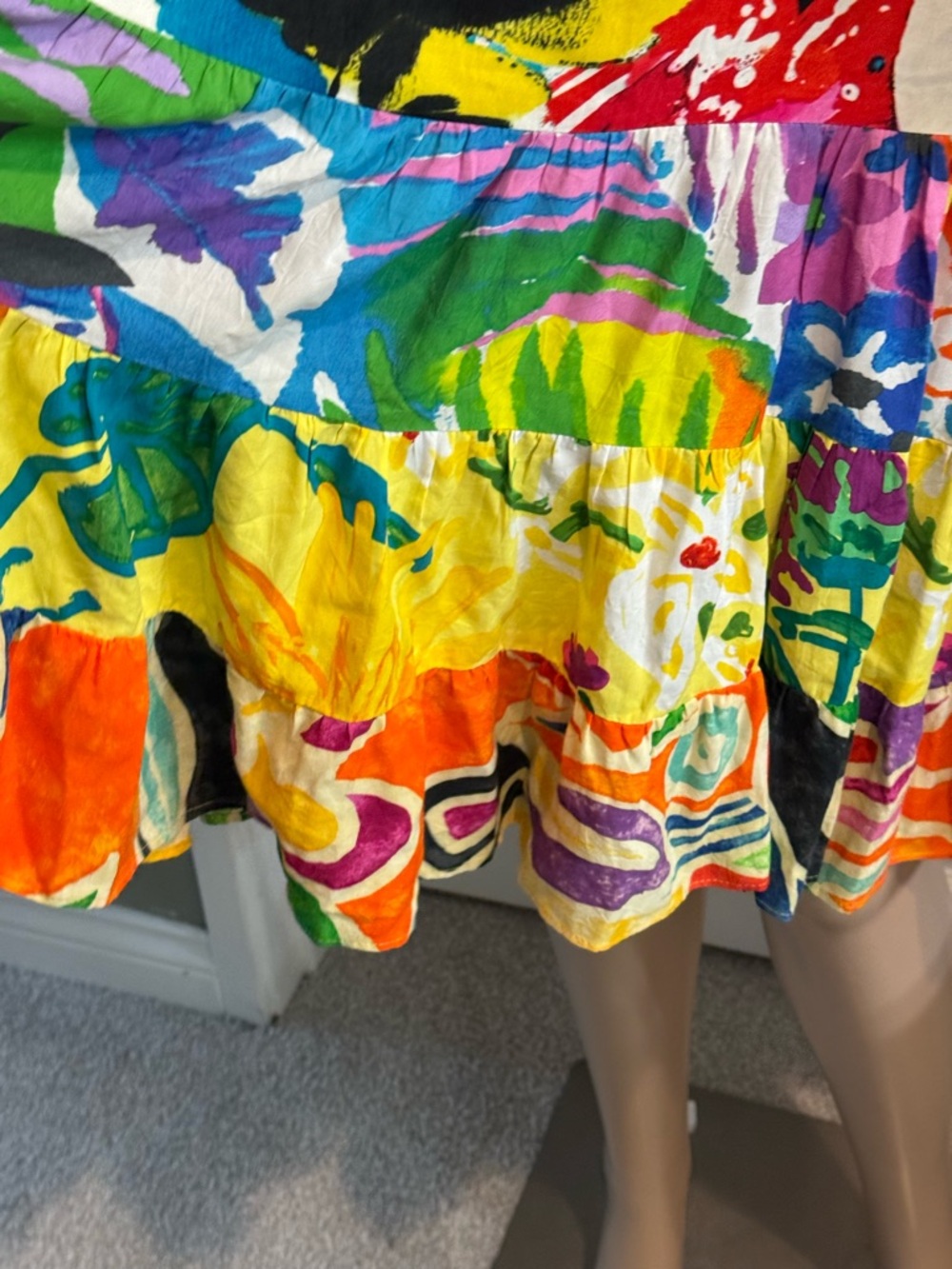Jams World Symphony Tiered Dress Size L Hawaiian Beach Tropical Floral Colorful - Picture 5 of 13